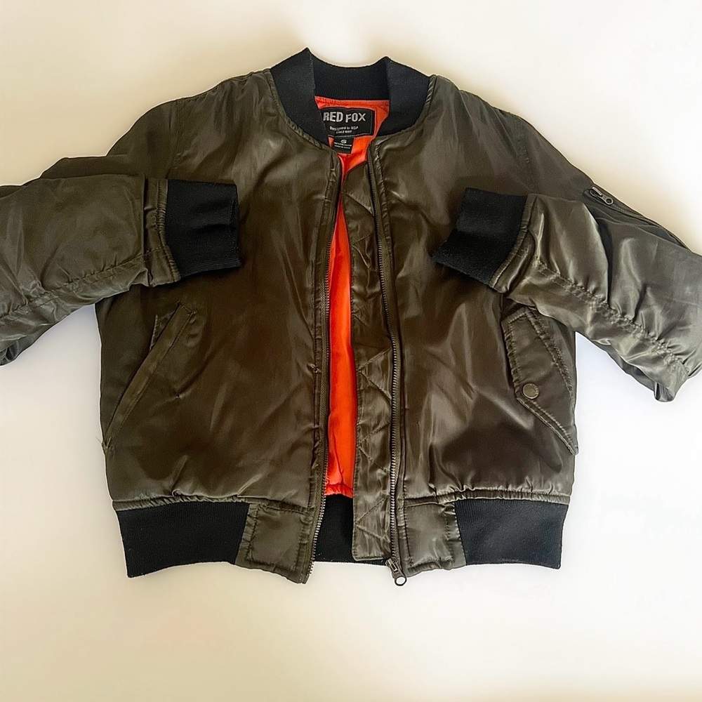 Red Fox Olive Green Bomber Jacket Size S